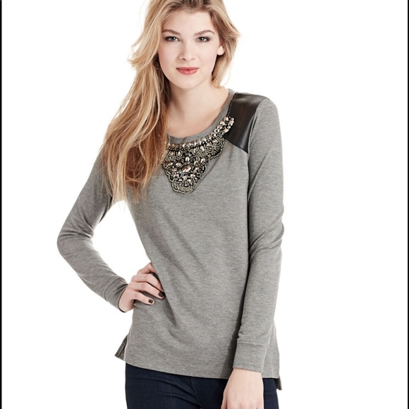 Kensie Long Sleeve Top with Embellishments in MED - Picture 1 of 4